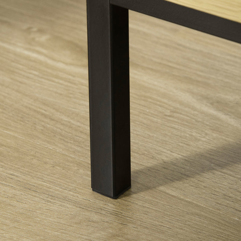 Cassettiera 3 Cassetti 80x40x78 cm in Acciaio e Legno Naturale