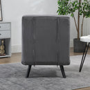 Poltrona Letto Singolo Trasformabile 63x73x81 cm in Tessuto Effetto Velluto Grigio Scuro  