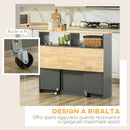 Isola da Cucina con Piano a Ribalta 110x66x97 cm in MDF e Legno Grigio