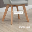 Set 2 Sedie Imbottite 54x57x80 cm in Velluto e Legno Grigio