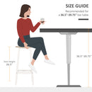 Set 2 Sgabelli da Cucina con Piano Liscio e Poggiapiedi 32,5x32,5x65 cm in Truciolato e Acciaio Bianco