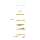 Scaffale Bagno 44x33x180 cm a 7 Ripiani Portaoggetti in Bambù    