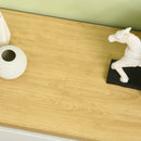 Cassettiera 6 Cassetti 140x37x75 cm in Truciolato Bianco e Color Legno