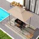 Copertura per Gazebo da Giardino 244x152 cm a 2 Livelli in Poliestere 160gsm Beige    