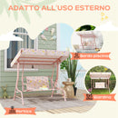 Dondolo per Bambini da Giardino a 2 Posti 112x75x120 cm a 2 Posti con Cinture di Sicurezza Rosa   