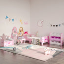Letto per Bambini con Sponde 143x74x59 cm Fantasia Fiocco Rosa  