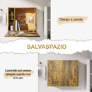 Scrivania Pieghevole con Ripiani 60x20x50 cm in Truciolato e MDF Marrone