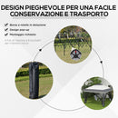 Gazebo Pieghevole con Prese d'Aria e Zanzariere 3,6x3,6m in Acciaio e Tessuto Oxford Grigio