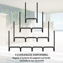 Portalegna per Camino da Interno ed Esterno con Telo Porta Legna e Copertura 240x36x99 cm in Metallo Nero 