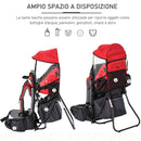 Zaino Porta Bimbo Pieghevole 38x77x87,5 cm per Trekking in Tessuto Oxford Rosso