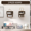 Set 2 Comodini Sospesi 40x29,5x33,5 cm in MDF Marroni