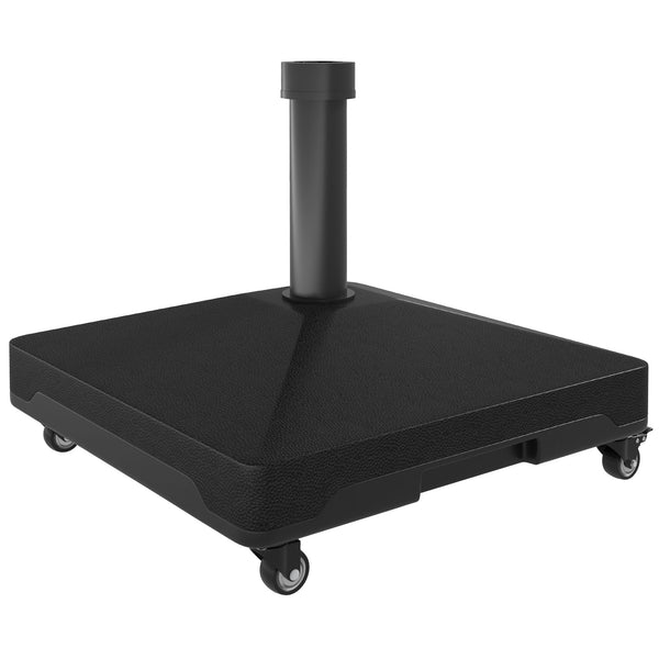 Base per Ombrellone Riempibile a Rotelle 45x45x40 cm in HDPE e Acciaio Nero online