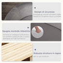 Cuccia Divano per Cani e Gatti Taglia Piccola 86x55x33 cm Grigio Chiaro 