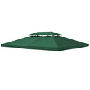 Copertura per Gazebo  a 2 Livelli  con Cinghie e 10 Fori di Drenaggio 4x3m in Poliestere Verde