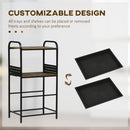 Mobile Cucina 4 Ripiani 60x40x112 cm in MDF e Acciaio Marrone