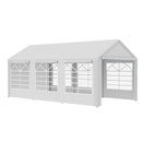 Gazebo da Giardino 600x300x280 cm 3 Stanze e Porte a Cerniera Bianco   