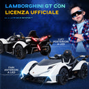 Macchina Elettrica per Bambini 12V con Licenza Lamborghini V12 Vision Gran Turismo Bianco