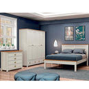 Mobiletto con cassettiera design provenzale 80x85 cm 80x40,5x85 cm in legno bianco/noce-2