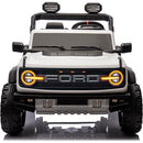 Macchina Elettrica per Bambini 24V Licenza Ford Bronco Raptor 2 Posti con Telecomando Bianco