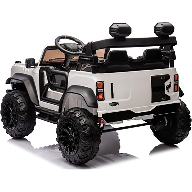 Macchina Elettrica per Bambini 24V Licenza Ford Bronco Raptor 2 Posti con Telecomando Bianco