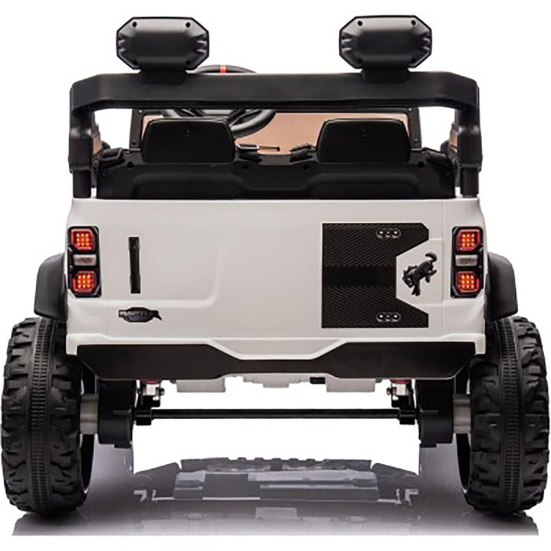 Macchina Elettrica per Bambini 24V Licenza Ford Bronco Raptor 2 Posti con Telecomando Bianco