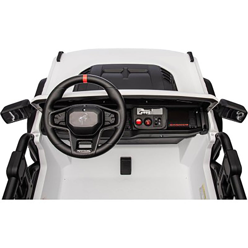 Macchina Elettrica per Bambini 24V Licenza Ford Bronco Raptor 2 Posti con Telecomando Bianco