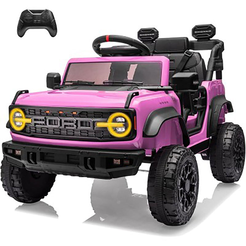 Macchina Elettrica per Bambini 12V Licenza Ford Bronco Raptor con Telecomando Rosa  