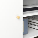 Mobile TV 55"" max con 2 Armadietti e 2 Ripiani Aperti 120x34x50 cm in Legno e Truciolato Bianco