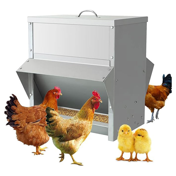 Mangiatoia per Galline 41x45x46 cm 2 Lati Capienza 30kg in Acciaio Zincato online
