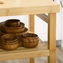 Carrello da Cucina 83x45x96 cm con Ruote in Bambù Naturale