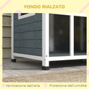 Cuccia per Cani Taglia Media da Esterno con Tetto Apribile 101x66,5x70,5 cm in Legno Grigio