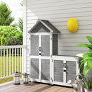 Set 2 Armadi Porta Attrezzi da Esterno Porte con Blocco in Legno di Abete Grigio Chiaro   