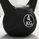 Kettlebell per Allenamento 4 kg in Plastica e Sabbia Nero  