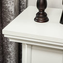 Camino Elettrico da Pavimento 1800W con Fiamma a 3 Intensità e Telecomando 117x30x100 cm Bianco 