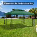 Copertura per Gazebo  a 2 Livelli  con Cinghie e 10 Fori di Drenaggio 4x3m in Poliestere Verde