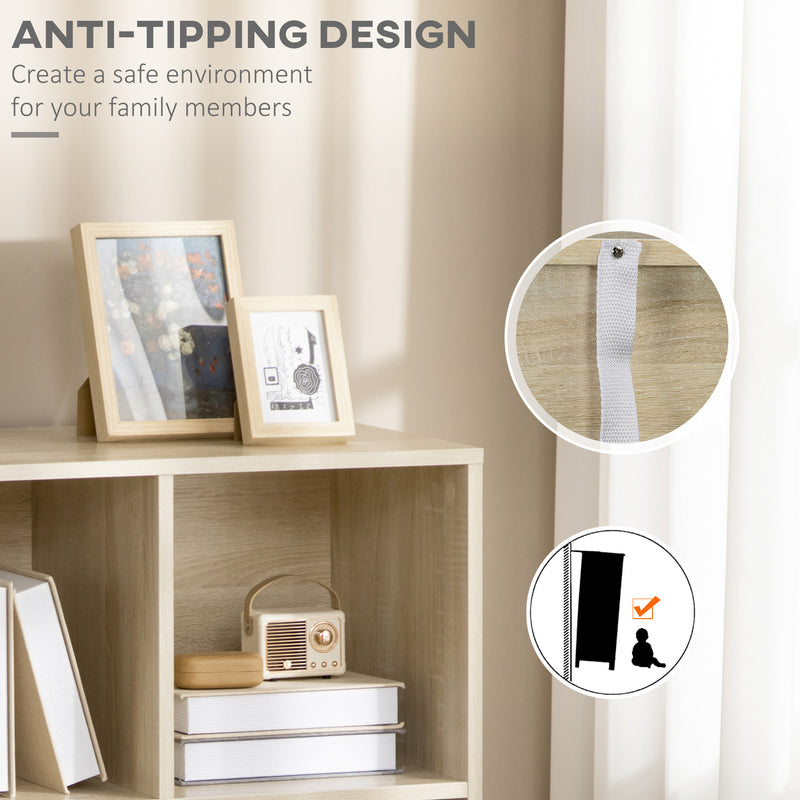 Libreria con 2 Cassetti 70,2x35x130 cm in Truciolato e MDF Naturale e Grigio