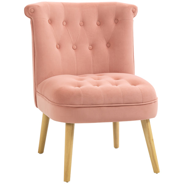 prezzo Sedia Imbottita 60x66x79 cm in Tessuto Vellutato Rosa