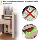 Cassettiera da Ufficio 2 Cassetti e Ripiano Portadocumenti 40x35x60 cm in Legno e Metallo Rovere