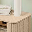 Set 2 Comodini Stile Nordico 48x40x48 cm in Legno Canettato Rovere e Nero  