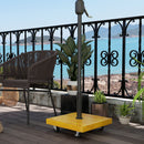 Base per Ombrellone 45x45x36,5 cm da 25 kg con Ruote in Metallo e Cemento Effetto Legno   