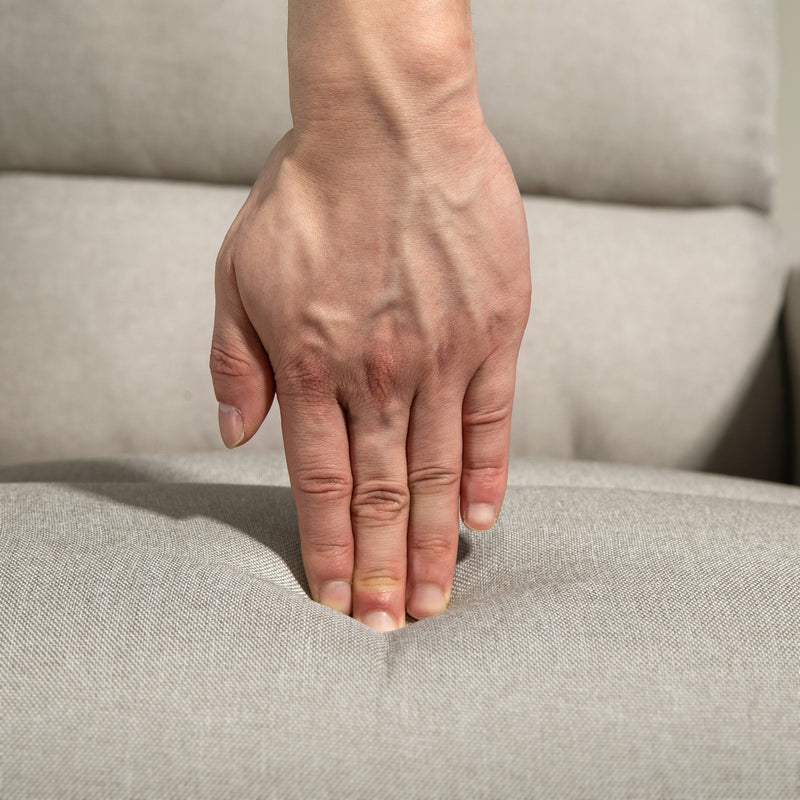 Poltrona Alzapersona Elettrica 1 Motore Reclinabile con Poggiapiedi in Tessuto effetto Lino Beige