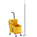 Carrello Pulizie Secchio 36L con Mocio e Strizzatore 55x37x65 cm Giallo    