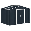 Casetta Box da Giardino Porta Attrezzi 277x195x192 cm con 2 Porte Scorrevoli Grigio Scuro  