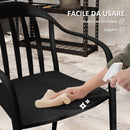 Set 4 Sedie da Giardino 57x54x78 cm Impilabili con Schienale Alto in PP Nero