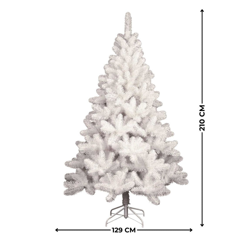 Albero di Natale Bianco 210 cm con 600 Rami e Montaggio a Gancio -2