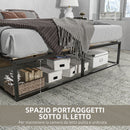 Struttura Letto Matrimoniale 190x160x35 cm con Doghe in Compensato e Contenitore Inferiore Nero