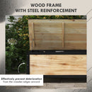 Panca Contenitore da 121L con 4 Rotelle e Maniglie 100x50x43 cm in Legno e Acciaio Colore Legno