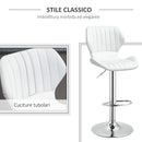 Set 2 Sgabelli da Bar Girevoli in Finta Pelle PU Bianco  