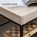 Tavolino da Salotto Basso a 2 Ripiani 100x50x46,5 cm in MDF e Metallo Color Legno