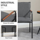 Sedia Imbottita 65,5x85x85 cm  in Tessuto Effetto Lino Grigia